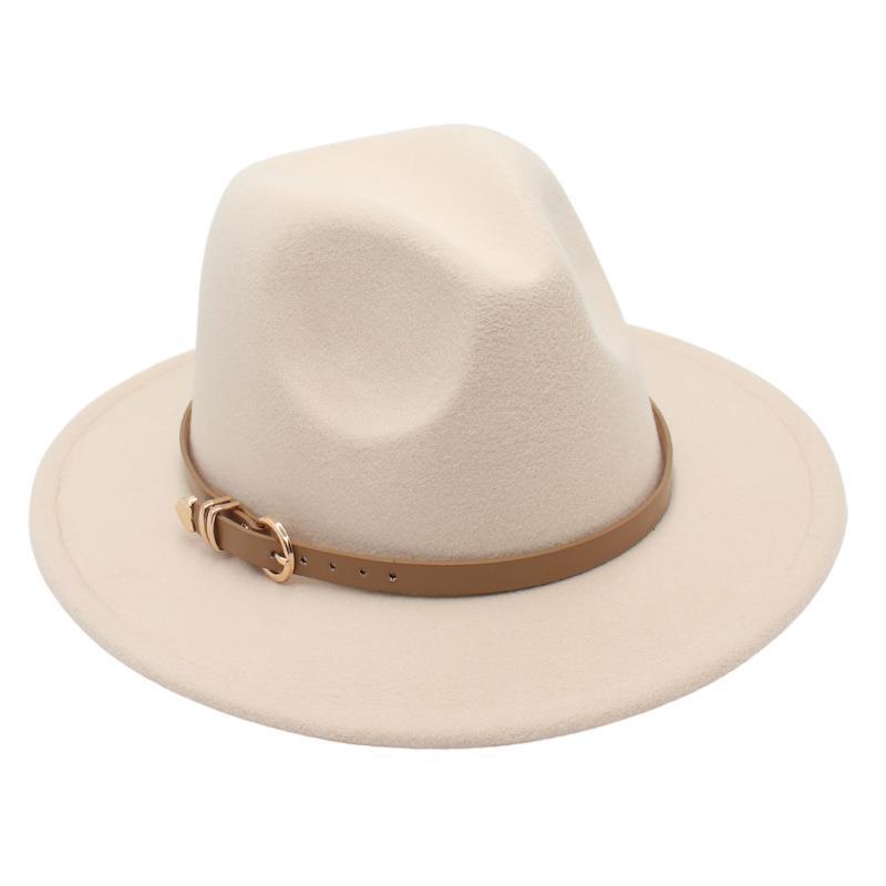 Europe And The United States New Top Hat British Party Jazz Hat Fedora Foreign Trade Woolen Felt Hat Big Brim Trendy Hat