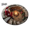 Christmas Party Home Decor 3D Rug, Illusion Area Round Decorative Non Slip Holiday Floor Covering Mat, Festive Carpet for Indoor Living Room