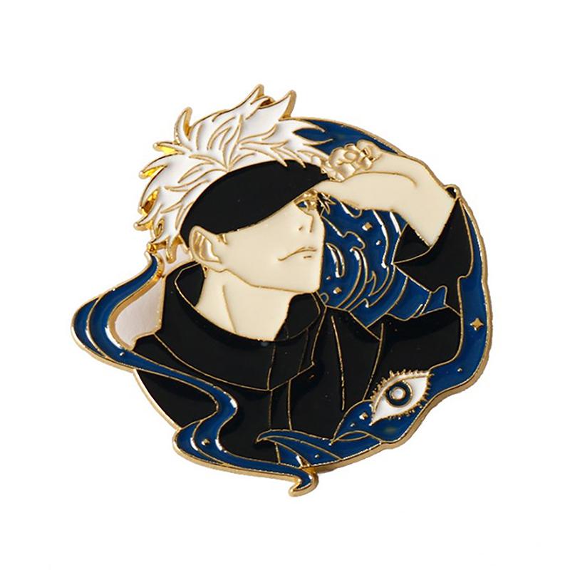 

Аниме джиу-джитсу кайсен брошь брелок мультяшная фигурка Годзё Сатору эмалированные значки на лацкан милый реквизит для косплея ювелирные изделия подарок для друзей