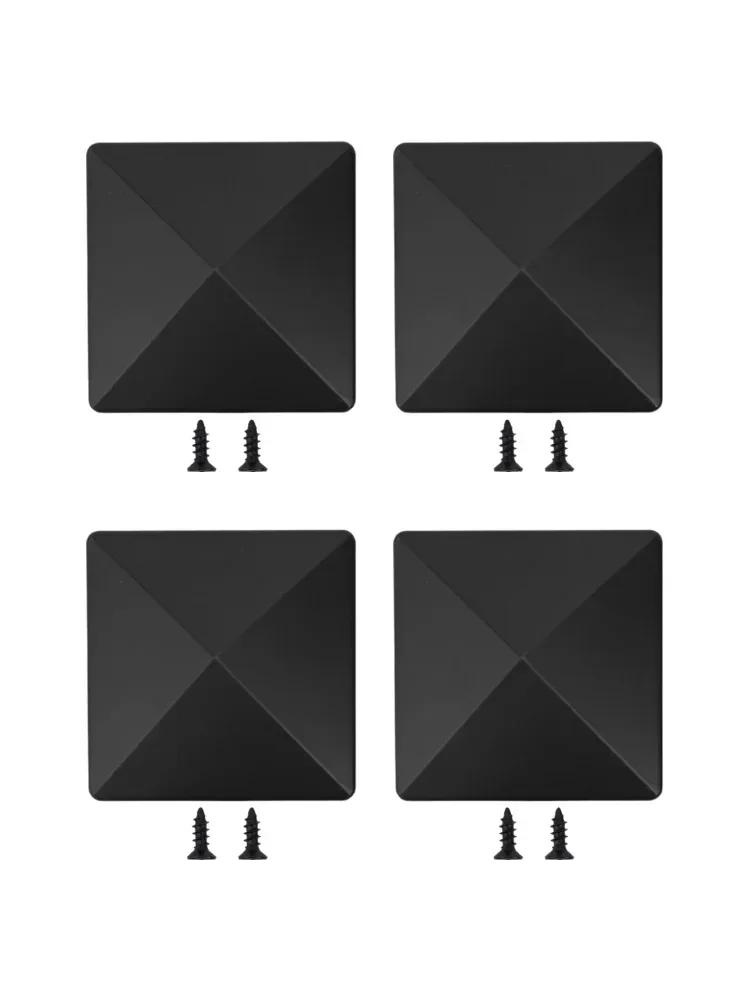 4x4 Post Cap Black Plastic Pyramid Cap Outdoor Use Home Improvement Easy Installation Fade Resistance Material