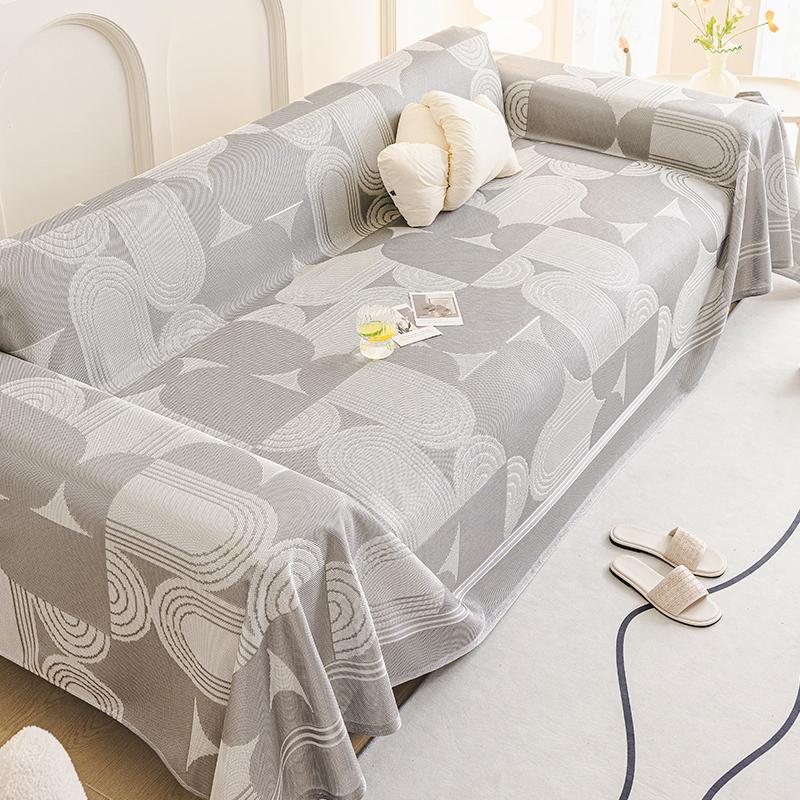 

Чехол на диван из ледяного шелка, полностью закрывающий, цельный, универсальный, для всех сезонов, современный, легкая роскошь, подушка-одеяло, мягкий, удобный 180*130cm