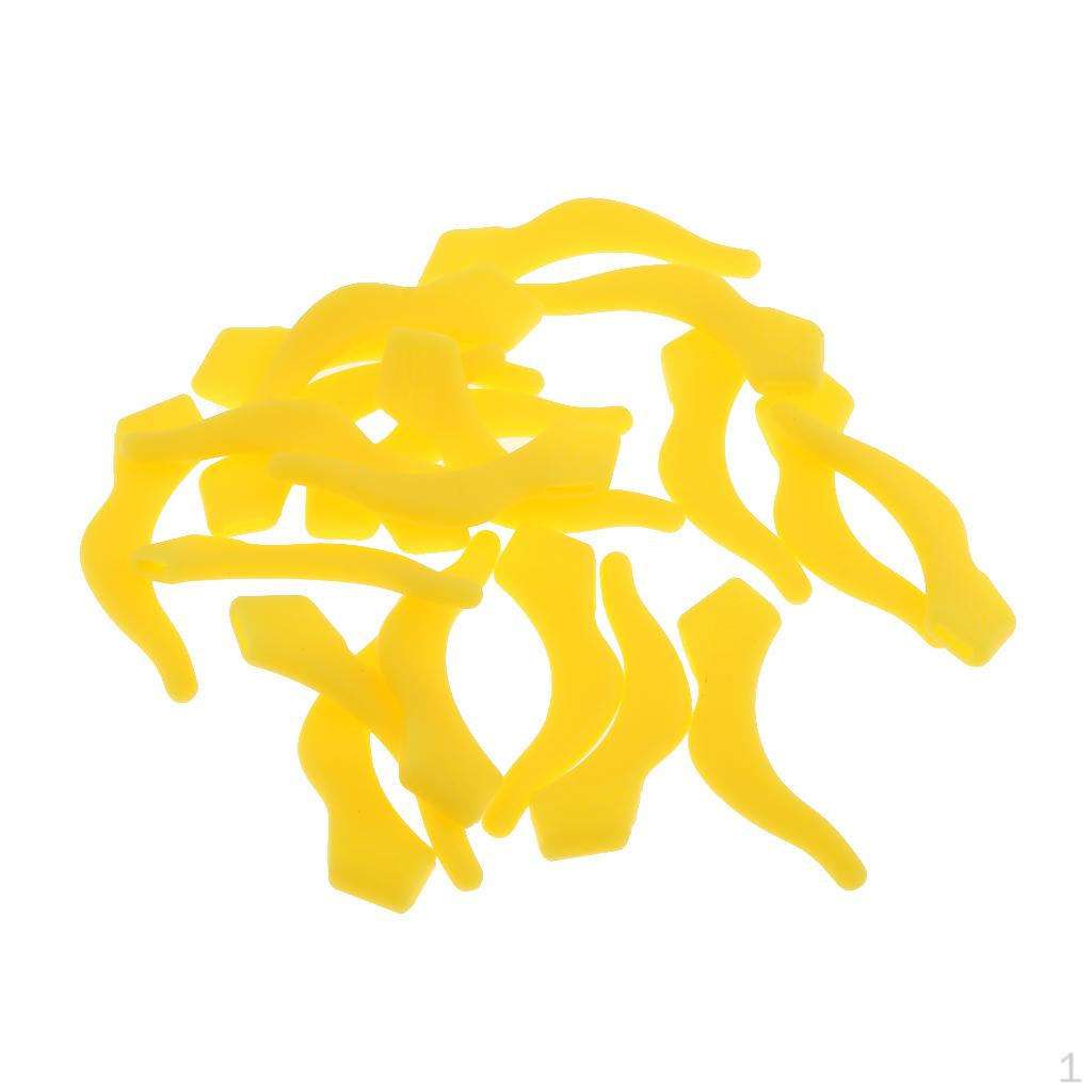

Hooks, 10 Pairs, Comfortable Silicone Holder for Glasses Legs Yellow