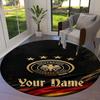 German Football Crest Custom Name Round Area Rug Carpet Rug For Living Room Bedroom Sofa Playroom Decor Nonslip Floor Mat