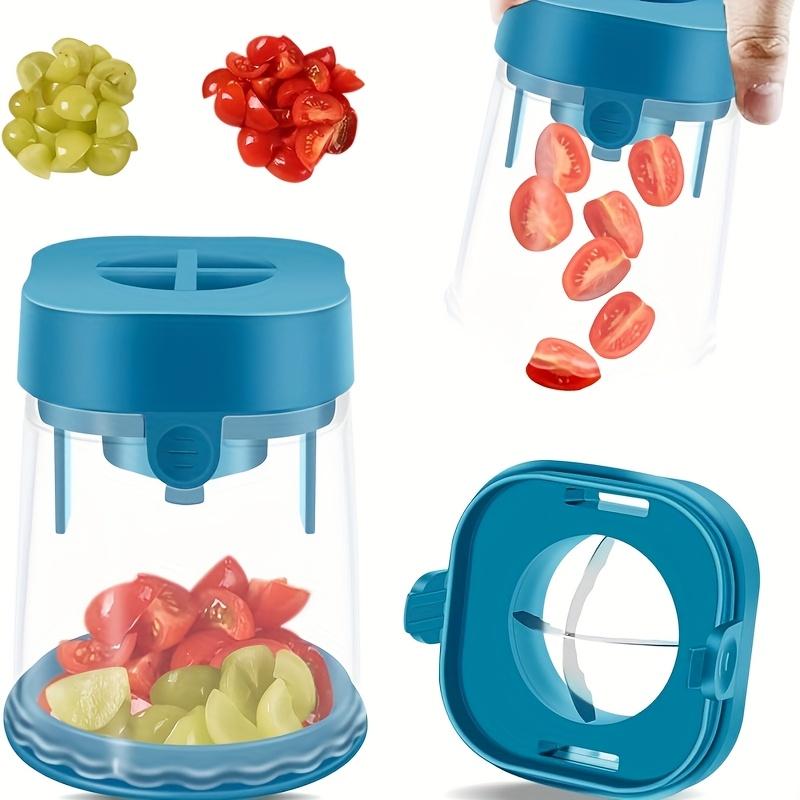 Stainless Steel Manual Fruit Slicer with Detachable Stainless Steel Blades , Ideal for Strawberries, Grapes, Tomatoes, Onions, Mushrooms, and More