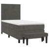 Vidaxl Łóżko Kontynentalne Z Materacem, Ciemnoszary Aksamit, 90X190 Cm