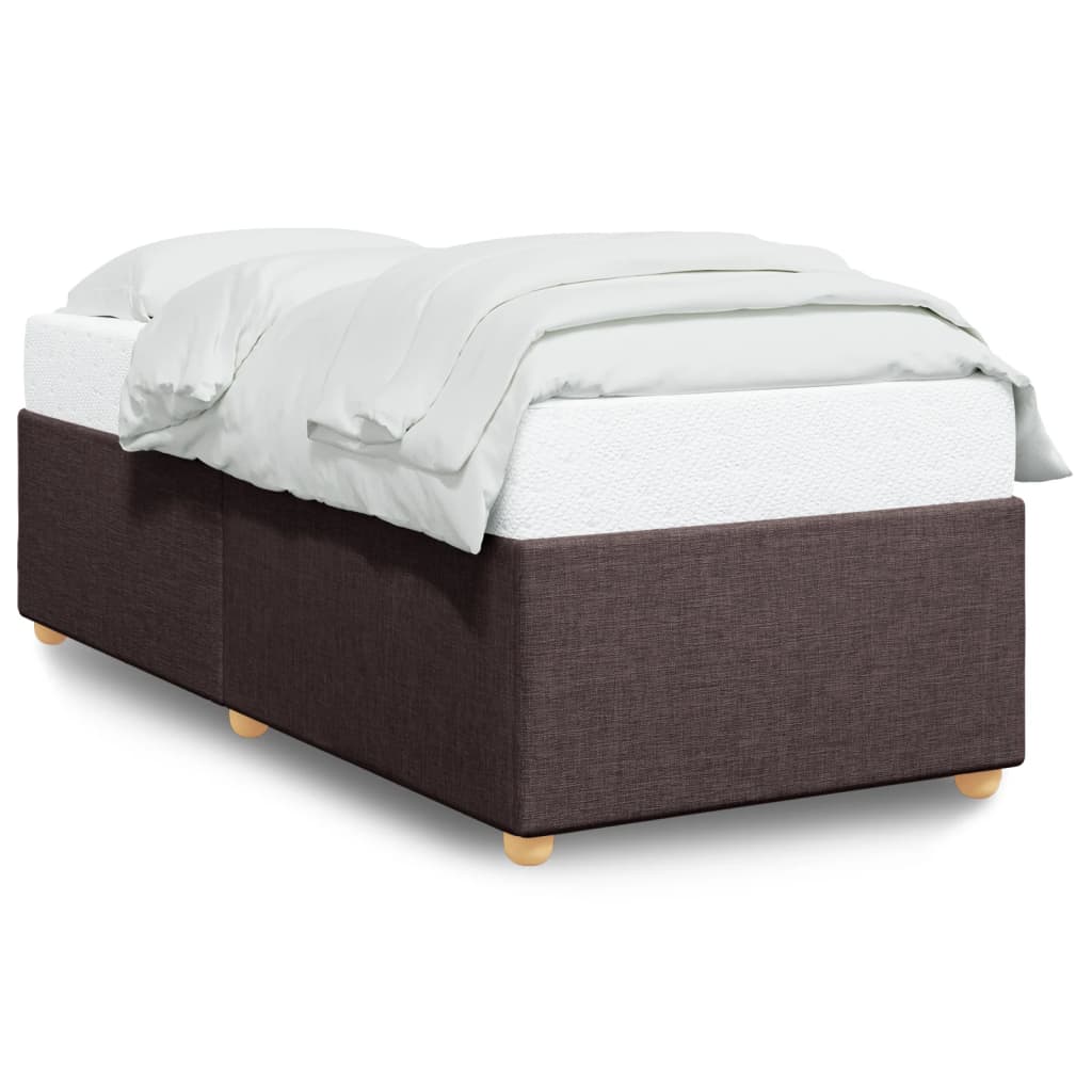 Bed Frame Without Mattress Dark Brown 90 X 200 Cm Fabric