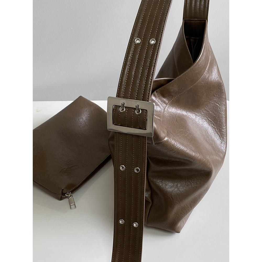 Ielgy Autumn Winter Retro Soft Leather Large Capacity Tote Bag