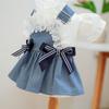 Washable Dog Denim Skirt Reusable Pet Skirt Soft Pet Denim Dress  Autumn