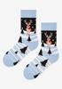 Men's Socks with a Winter Landscape and Santa's Reindeer Rudolph Rudolph Marilyn SANTA RUDOLPH Blue 41/45