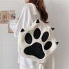 Personalized plush cat claw backpack 2025 new Mori girls funny large-capacity shoulder bucket bag tide