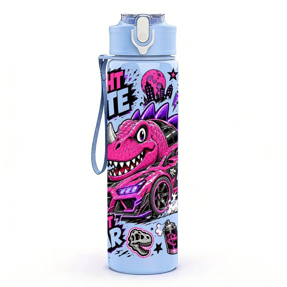 1PC Monster Truck Racing Theme 750ml Color Plastic Sports Water Bottle Leakproof Flip Straw Lid Suitable for Sports Office Home Use