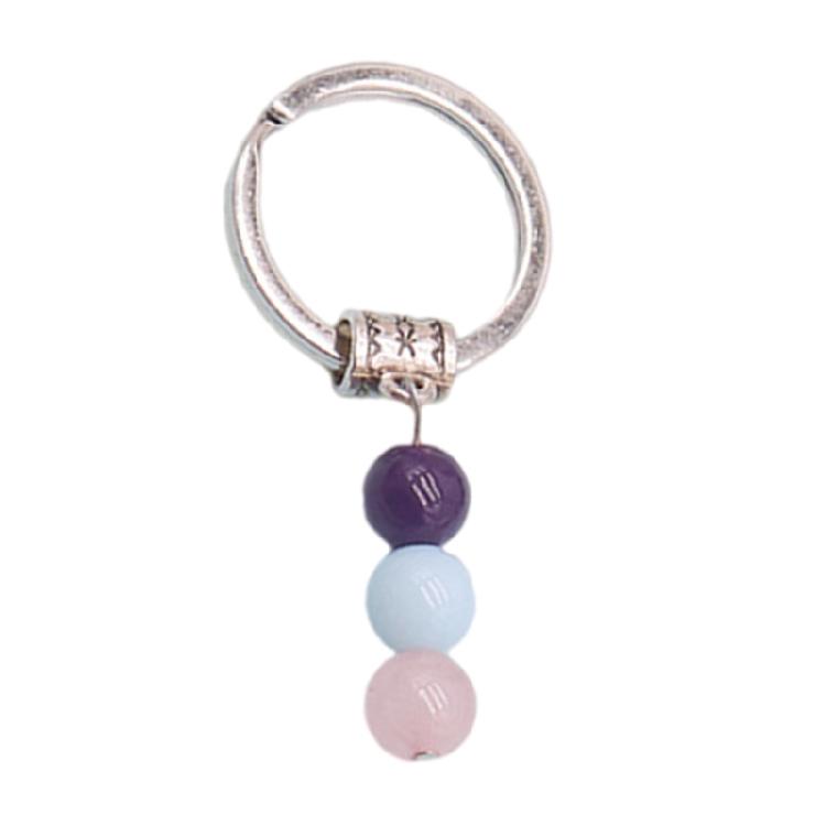 

Lightweight Natural Stone Keychain Alloy Reinforced Wax Thread Beading Artisanal Crafted Daily Companion 1