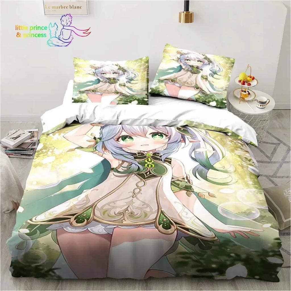 Genshin Impact Anime Bedding Set 3D Printed Suitable For Bedroom Duvet Cover Set With Pillowcases Kids Home Textile