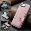 For iPhone 16e Case JEEHOOD J01 Retro Leather Phone Back Cover with Detachable Magnetic Card Holder