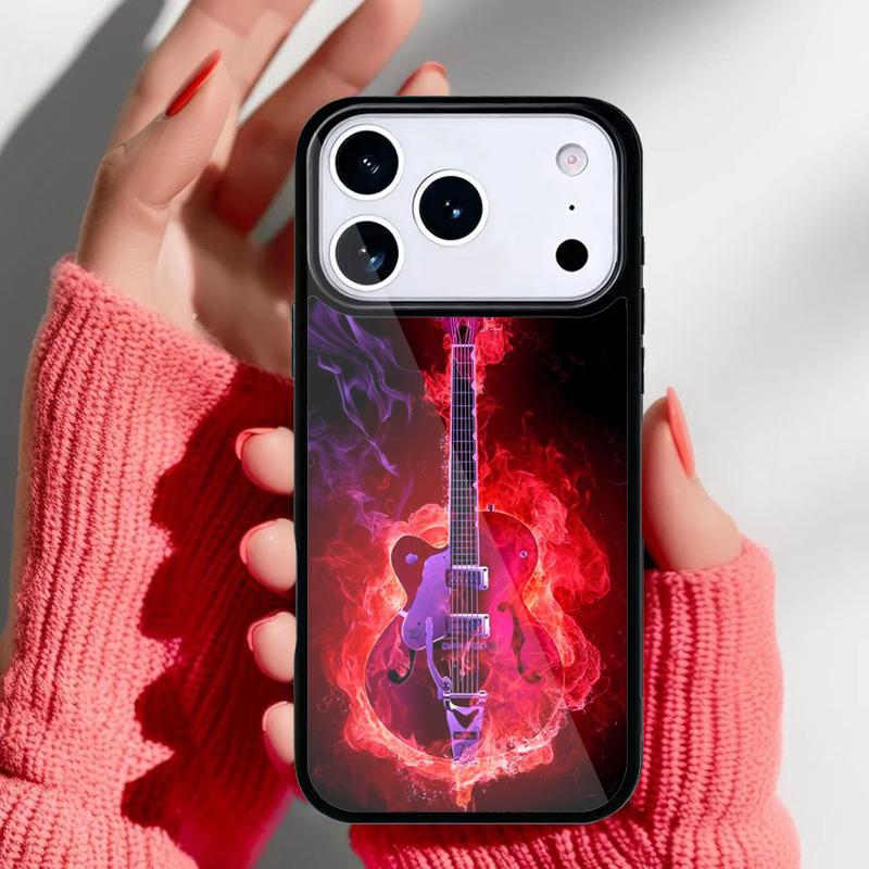 Vintage Music Guitars soft Phone Case for iPhone 17 Air 16e 15 14 13 Pro Max Back Cover for 12 11 Pro Coque