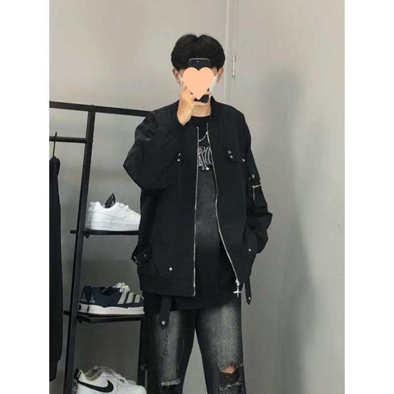 Zipper Jacket Men's Autumn and Winter High Street Retro Workwear Baseball Uniform Couple Flight Jacket