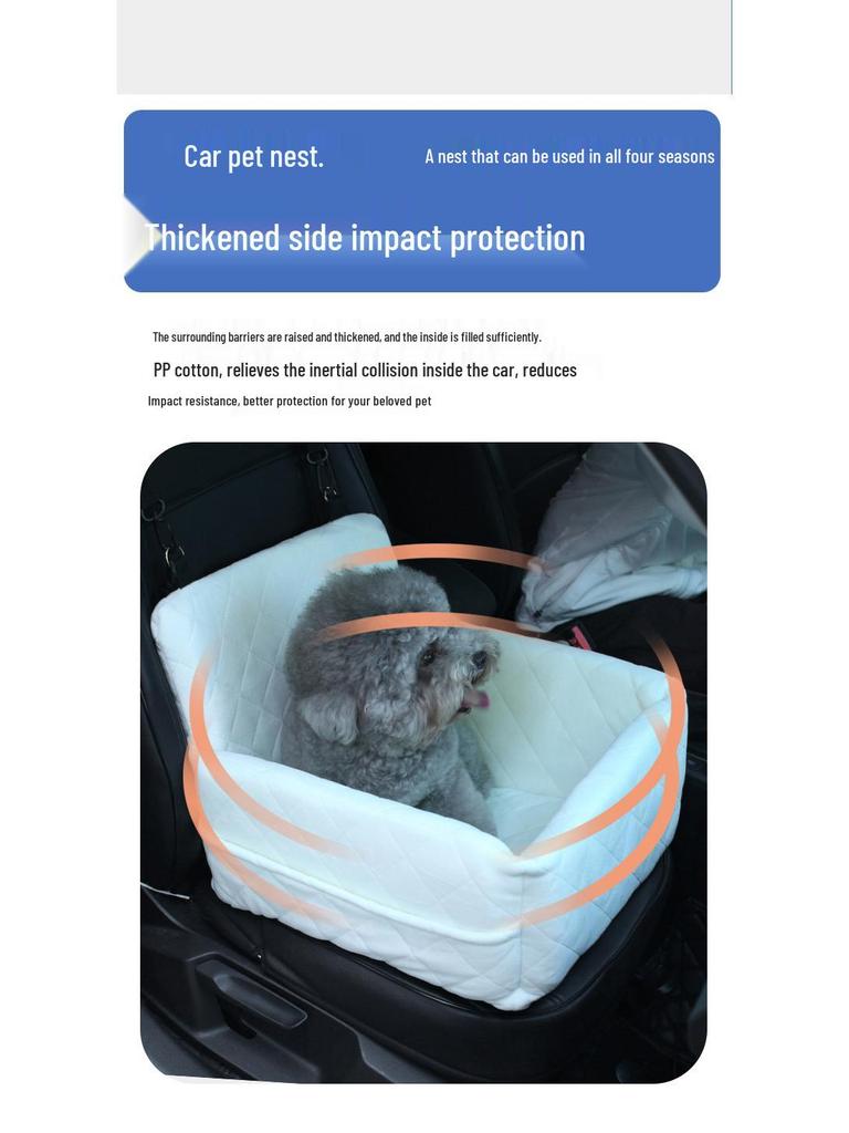 Pet Car Bed & Safety Seat for Small/Medium Dogs & Cats - Co-pilot/Rear Sofa Bed