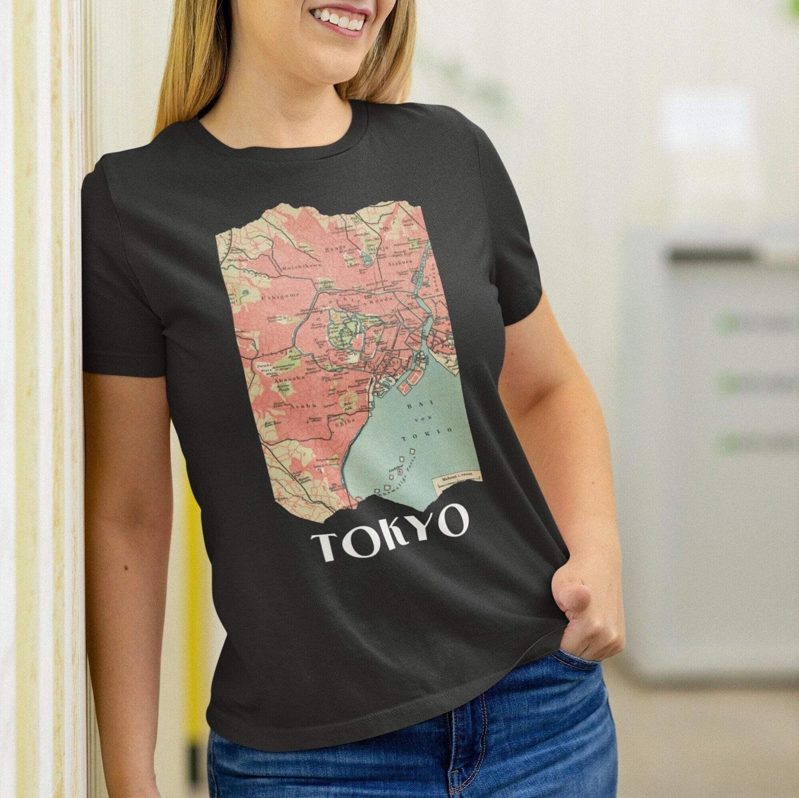Tokyo City Vintage Map T-shirt Tokyo Japan S