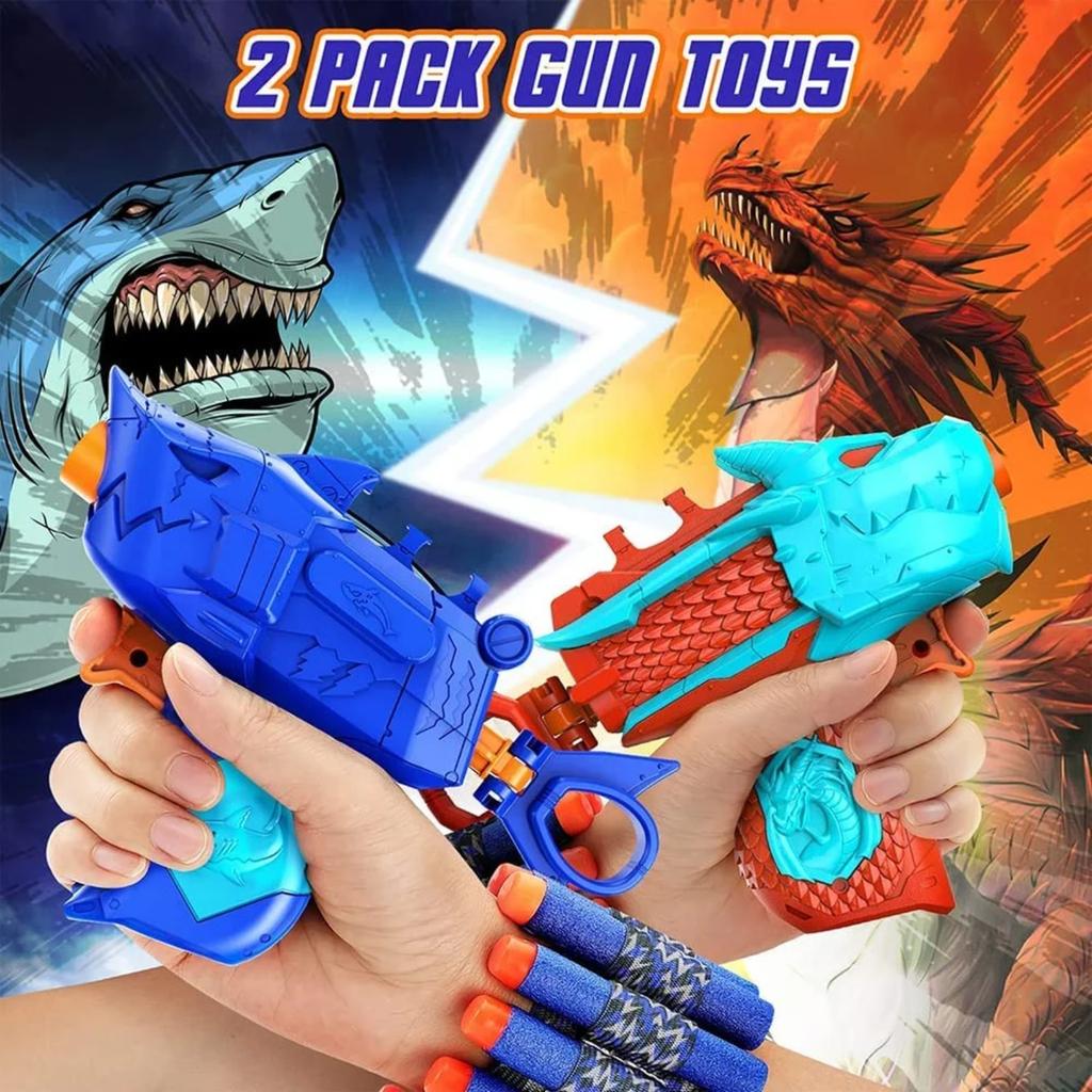 Electronic Shooting Target Set, Outdoor Toy Guns, Includes 2 Foam Toy Guns, a Suitable Gift for Boys and Girls Aged 6-12.