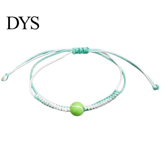 Cool Layered Wristband Sports Themed Braided Bracelet, Adjustable Hand Woven Rope with Personalized Fan Gift Ball Charms, Trendy Wrist Strap