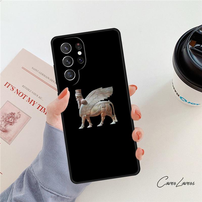 Lamassu Assyrian Winged Lion phone case For Samsung Galaxy S24 S25 S23 S22 Ultra Note 10 20 Plus S20 S21 FE Cover
