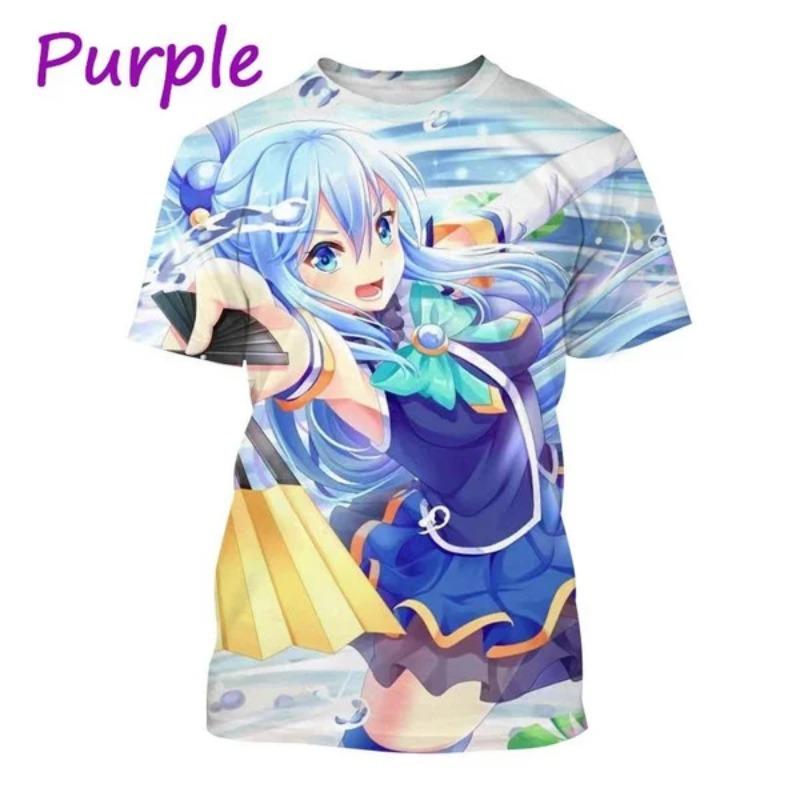 Letní Klasické Anime Pánské Ležérní Tričko Nové KonoSuba 3D Tištěné Osobnostní Street Harajuku Cool Krátký Rukáv Top