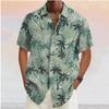 Hawaiianisches Kurzarmhemd, Palmenprint, Ideal für Sommer-Strandkleidung