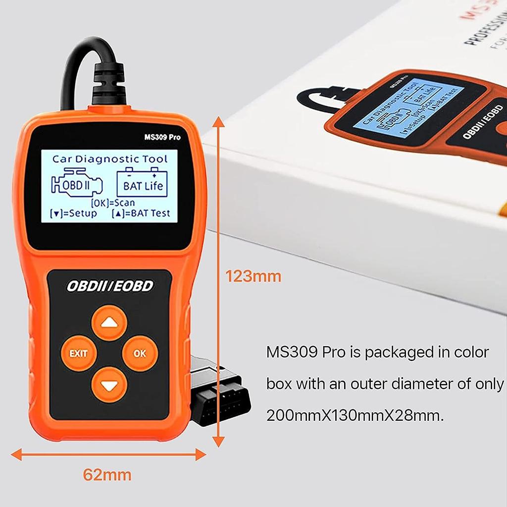 OBD2 Scanner, Battery Tester, Car Scanner Code Decoder, Reader&Eraser Automotive Check Engine Light Diagnostic Read&Clear Emission&Error Codes