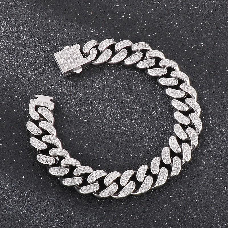 16MM Grobe Stein Cuban Link Armband für Männer Frauen Hip Hop Hohe Qualität Edelstahl Voll Besetzt mit Strasssteinen Trend Schmuck Geschenk