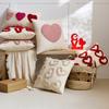 Romantic Valentine Heart Pattern Pillowcase Embroidery Throw Pillow Cover  Valentines Day