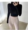 Korean Dongdaemun Trendy Tight Long Sleeve T-shirt: Sexy & Versatile with Big Bust and Waist Display