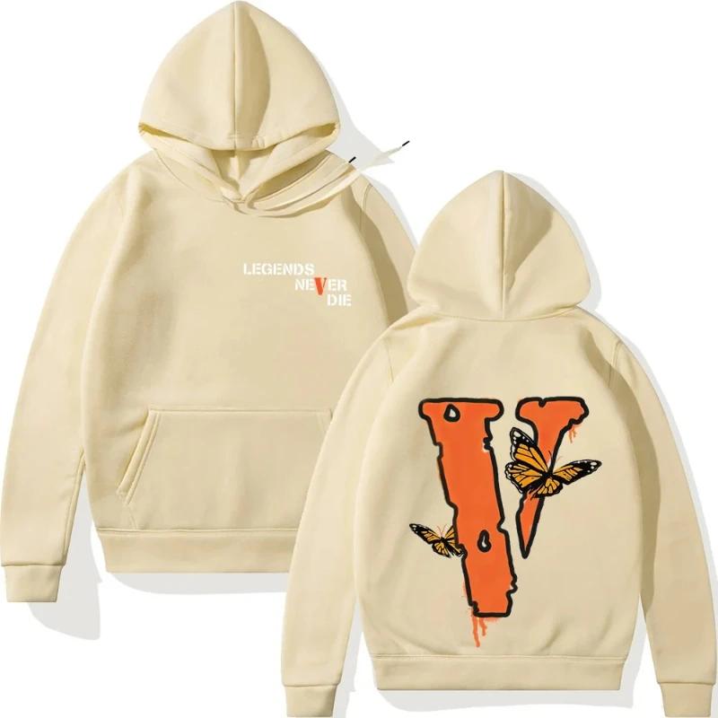 Spring and Autumn  Men's Loose Large V-printed Hoodie Winter Casual Warm-lined Hooded Sweatshirt Hoodie Warm Winter Gifts