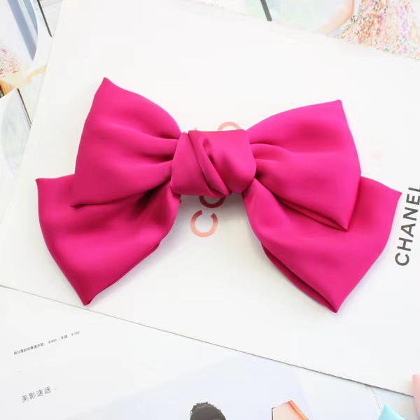 Red Bow Hair Clip Ribbon – European & American JK Style Duckbill & Spring Back Clip