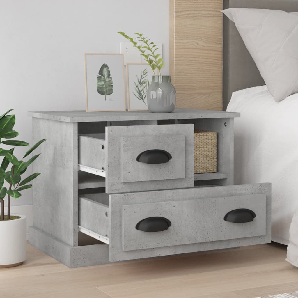 Nightstand Concrete Grey 60 X 39 X 45 Cm