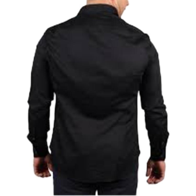 Emporio Armani Solid Color Casual Polo Long Sleeve Shirt Men shirts Black 6L1C86-1N8JZ-F003