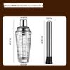 Chixing Professional Stainless Steel and Glass Cocktail Shaker Set