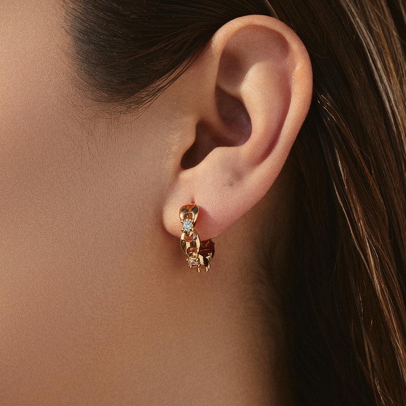 Micro Paved Zircon Ear Buckles Women Classic Fashion Versatile Ol Earrings Jewelry