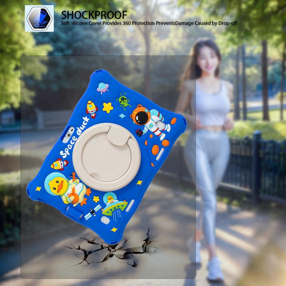 24cm*17cm Universal Tablet 10.1 Case Soft Silicone For 10 10.1 Cartoon Rotating Android Tablet PC Silicone Inch Soft Case