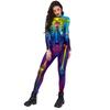 Strašidelný kostlivý tištěný kostlivý oblek Halloween Party Cosplay kostým pro dospělé Kombinéza Zentai Catsuit Karnevalové oblečení