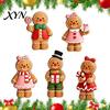 Winter Home Decorations Cartoon Gingerbread Wooden Ornament, Double-sided Printed Desktop Tabletop Figurines, Christmas Themed Ornaments Decorative