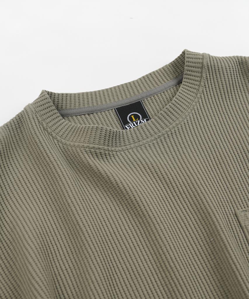 FRIZMWORKS Oversized Waffle Pocket Tee 002 _ Light Olive