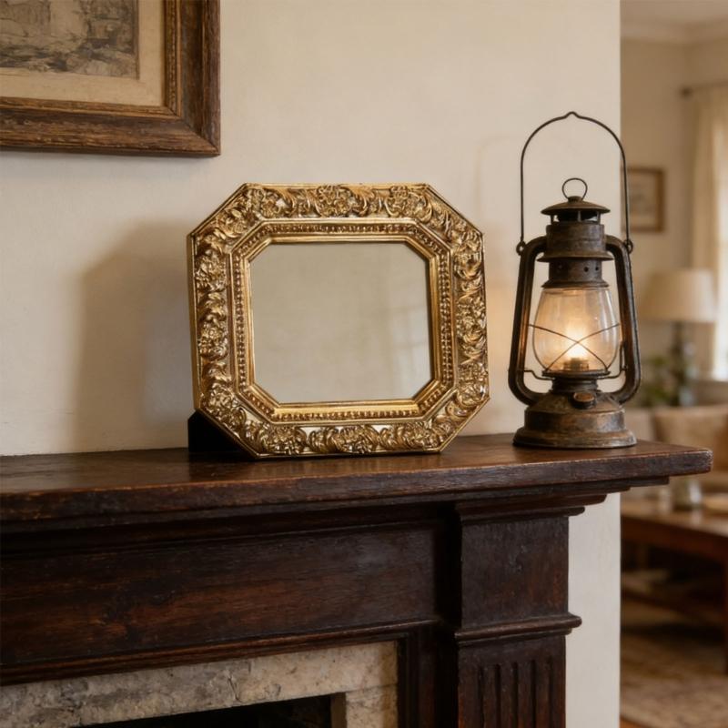 Small Antique Resin Picture Frame Victorian Rectangular Oval Jewelry Display Photo Frame for Weddings Party Decors