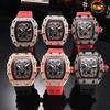 2020 European-American Diamond Skull Six-Hand Quartz Barrel Men's Watch