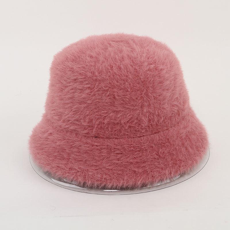 Autumn & Winter Women's Faux Rabbit Fur Bucket Hat - Warm, Stylish Korean Fisherman Hat for Outdoor Travel
