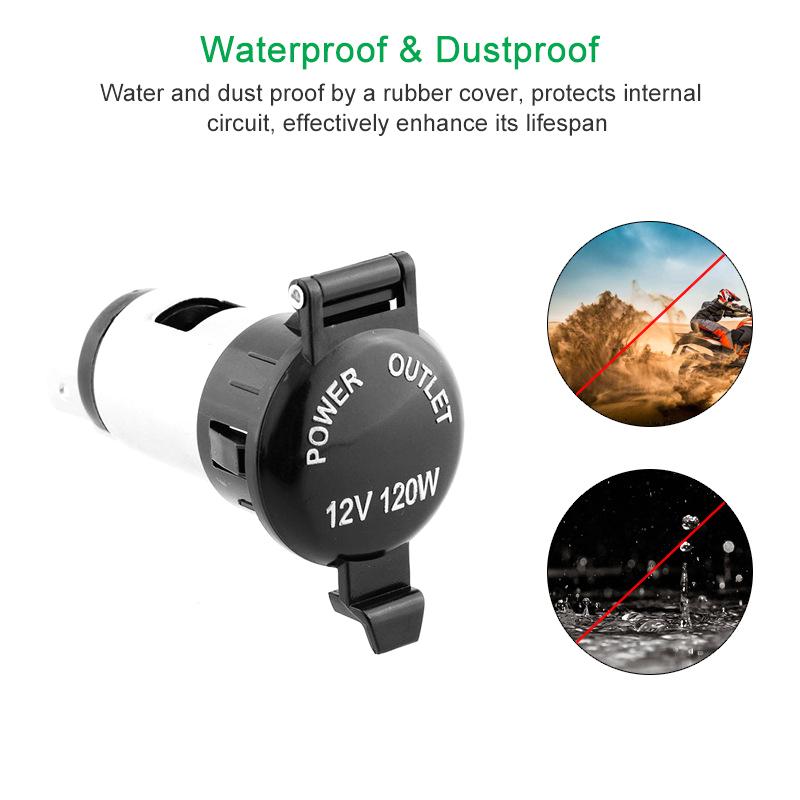 Car Cigarette Lighter Power Socket, Female Cigarette Lighter Socket 12V 120W For Car / Motorcycle
