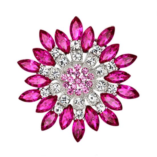 Gioielli con strass di cristallo con spilla a forma di fiore da donna per il regalo della festa nuziale