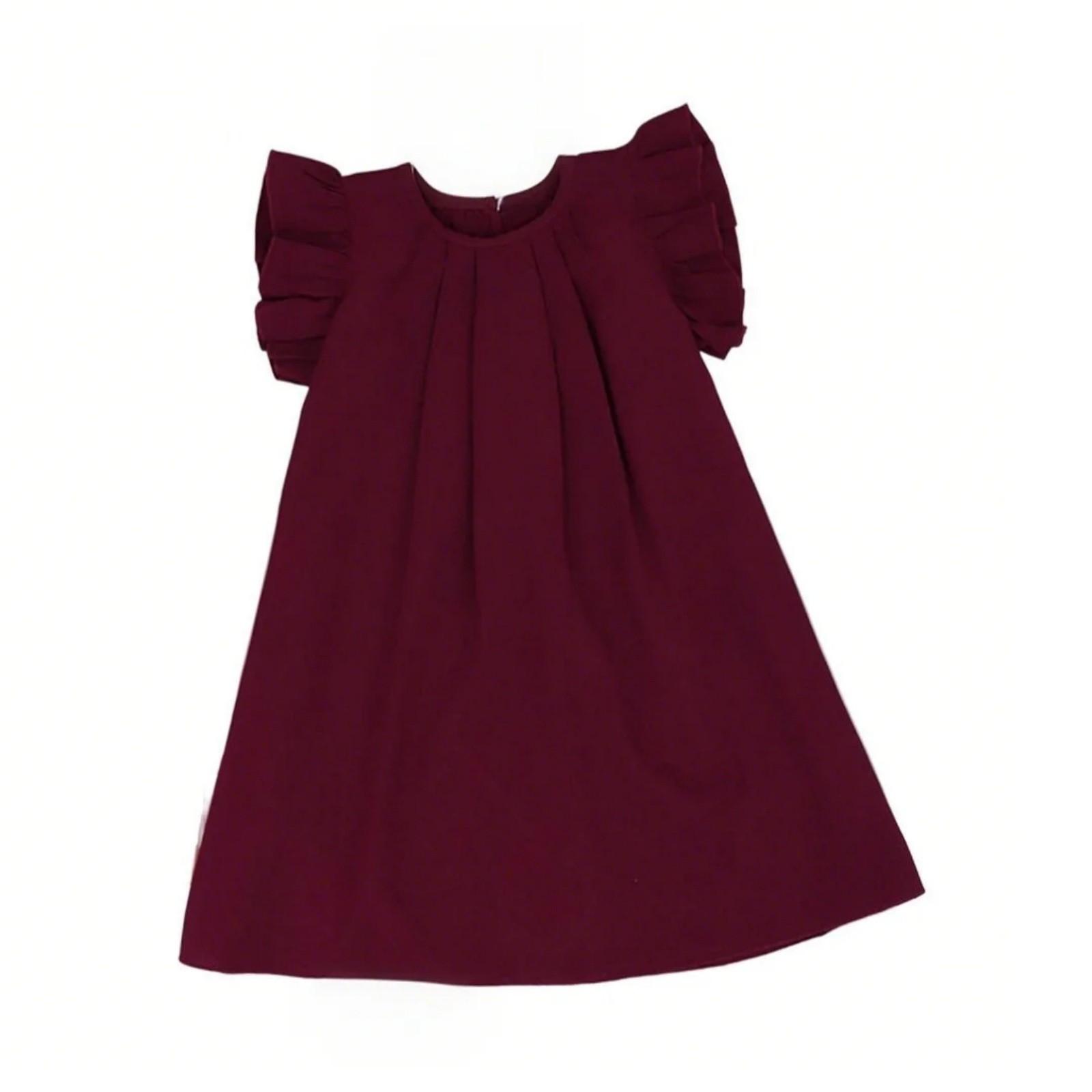 

Children s Skirt Lace Princess Skirt Small Flying Sleeve Dress 120 винный