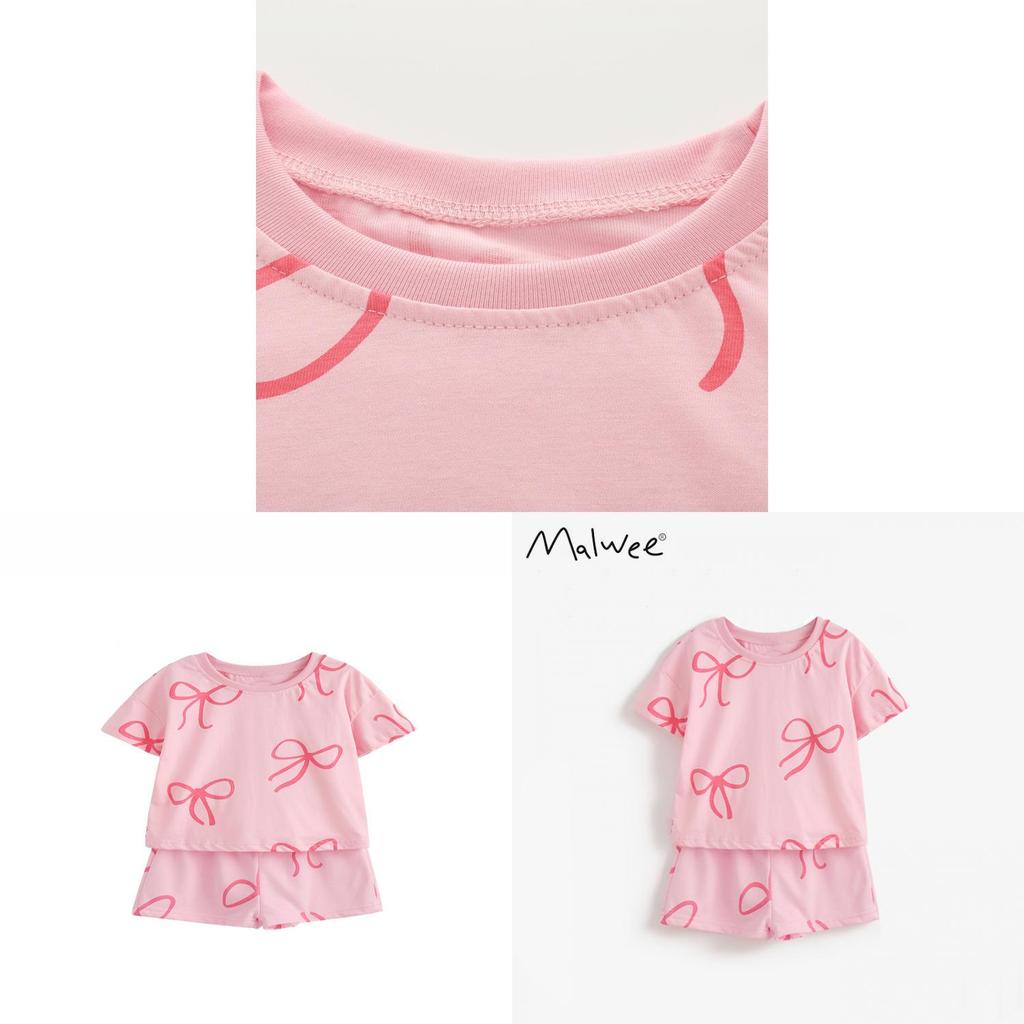 Girl Summer Outfit Twopiece Cotton Cartoon Dress Set For Kids