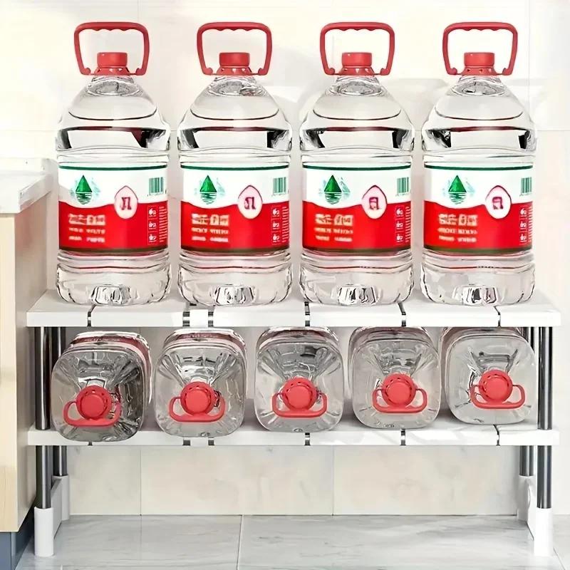 Verstellbares Unterschrank-Lagerregal, Erweiterbarer Küchen- und Badezimmerschrank-Organizer, Langlebiger, platzsparender Mehrschicht-Topfhalter