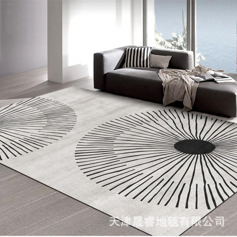 Soft Crystal Velvet Area Rug Living Room Bedroom Balcony Geometric Washable Modern Luxury Style